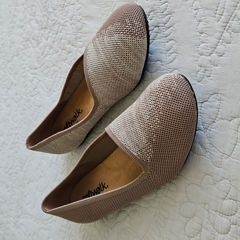 Softwalk Sicily Tan Ballet Flat Knit Loafer Size 10.5
